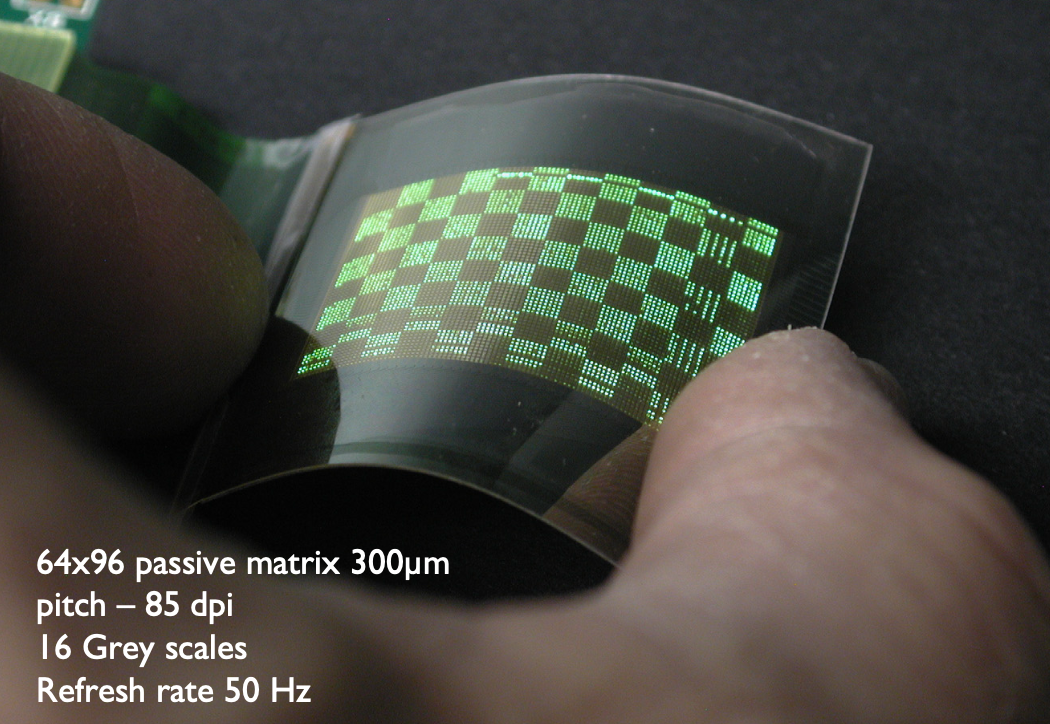 FLEXled flexible OLED display demonstrator