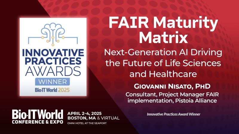 Bio-IT World FAIR Maturity Matrix award graphic